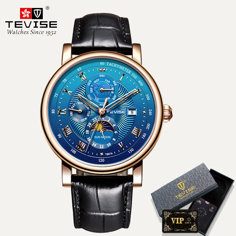 2021 New TEVISE WristWatch Men Business Automatic Mechanical Watch Fashion Luxury Tourbillon Sport Men Watches Relogio Masculino 