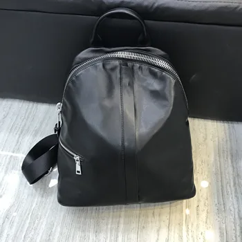 

Kafunila genuine cow leather female backpack black real leather school bags for teenagers travel women knapsack mochila feminina