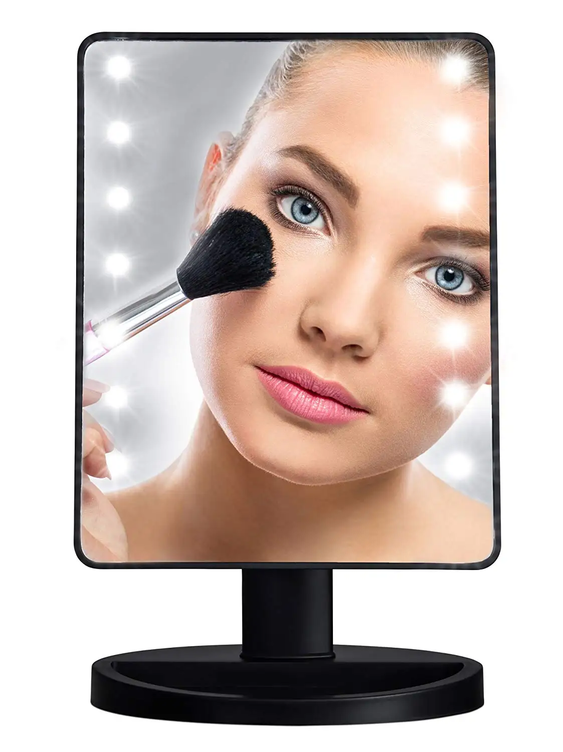 Dimmable LED Make Up Mirror 16 Light Bulbs Illuminated Vanity Cosmetic Beauty Mirror with 10x Magnifying Mirror