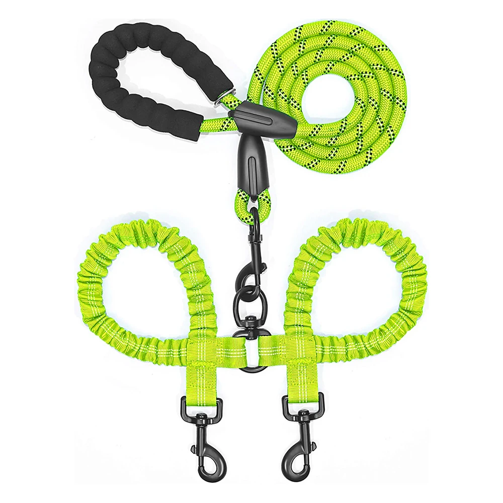 WALK 2 Two DOGS Leash COUPLER Double Twin Lead Walking Dog Leashes 