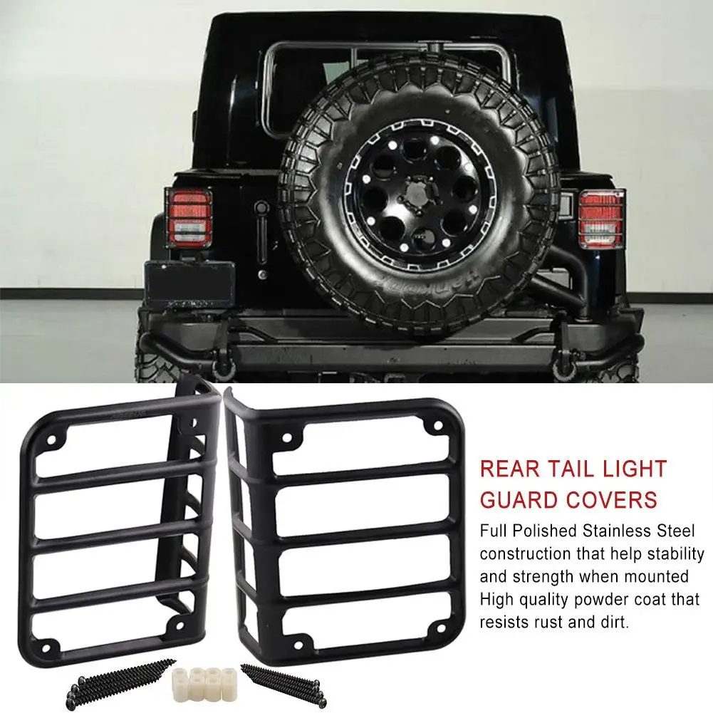 New Rear Tail Light Guard Covers Lampshade Aluminum Alloy For Jeep Wrangler JK Unlimited 07-18 2 Door/4 Door