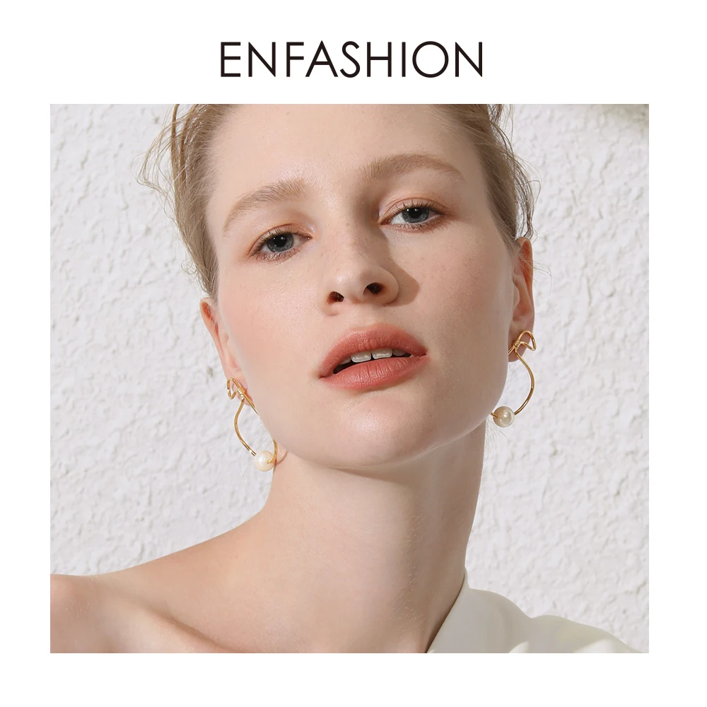 ENFASHION серьги-капли с жемчугом в форме сумочки для женщин золотого цвета простые серьги-подвески Модные ювелирные изделия Oorbellen E191128