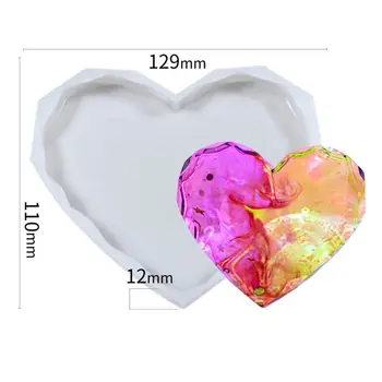

Resin Crystal Epoxy Mold Love Heart Coaster Casting Silicone Mould DIY Crafts Desk Decorations Making Tools