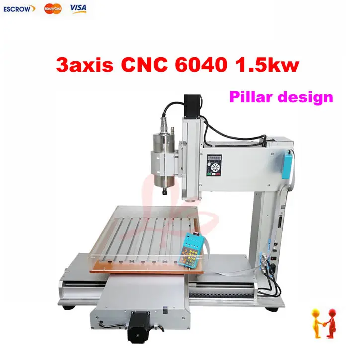 Столб тип 3aixs CNC 6040 1 5 кВт CNC6040 фрезерный станок с ЧПУ водяное охлаждение металла