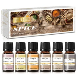 EUQEE 6pcs/set Gift Aroma Diffuser Essential Oil Pure Natural Fragrance Oils Harvest Spice Pumpkin Pie Forest Pine Bamboo Teak