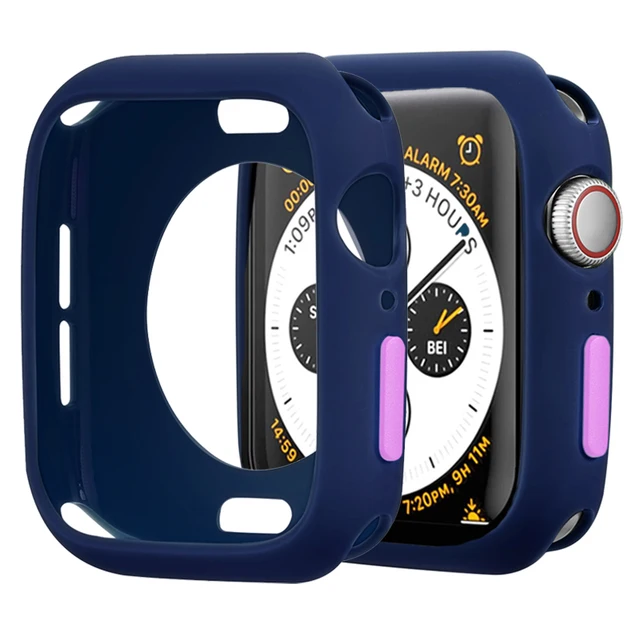 Candy Soft Silicone Case for Apple Watch 6 SE 5 4 3 2 1 42MM 38MM Cover Protection Shell for iWatch 4 5 6 3 2 40MM 44MM  Bumper midnight blue