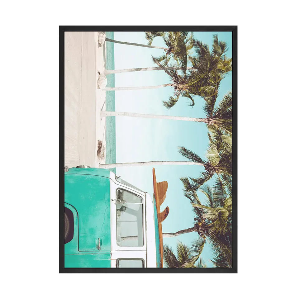Scandinavian-Tropical-Landscape-Posters-Modern-Prints-Sea-Beach-Bus-Palm-Tree-Wall-Art-Canvas-Painting-Nordic (8)