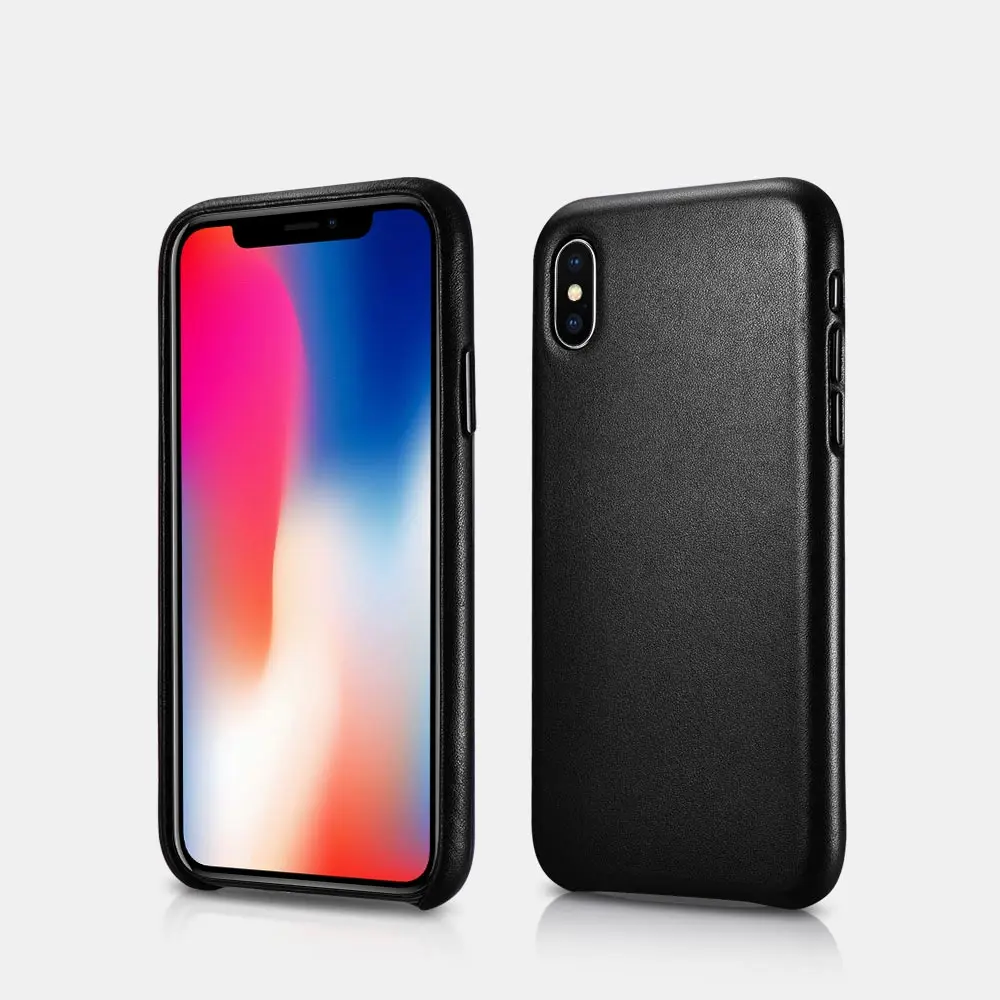 Black Бренд Icarer для iPhone XS MAX, чехол из натуральной кожи, чехлы для телефонов, подходит для iPhone XS MAX, ультра тонкая задняя крышка - Цвет: Black