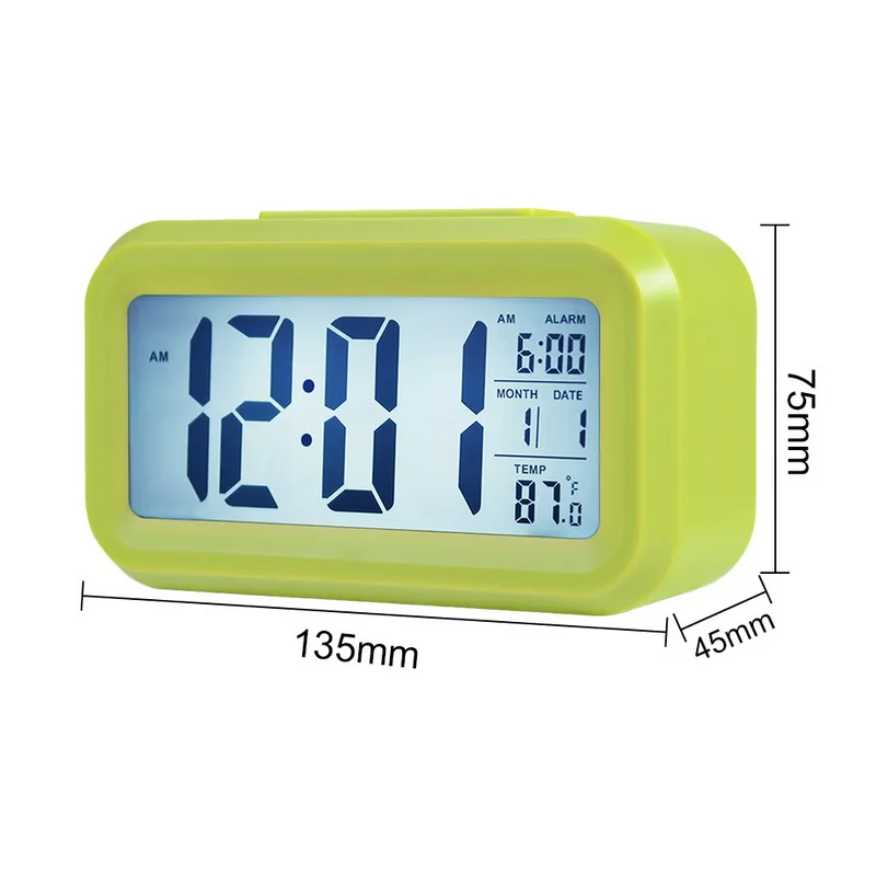 Alarm Clock LED Digital Alarm Clock Large Display with Calendar for Home Office Travel 135x75x45mm 1Pcs - Цвет: B