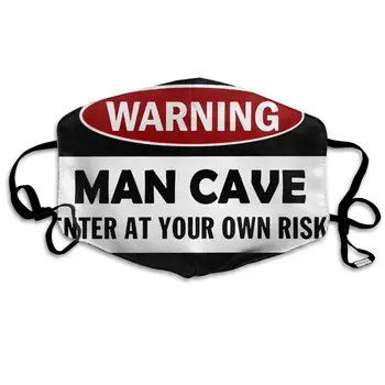 

Face Cloths Anti-Dust Mouth Cover Fashion Warning Man Cave Washable And Reusable Cloth Warm Windproof For Women Men Boys Girls