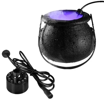 

Halloween Witch Cauldron Pot and 12LEDs Color Changing Mist Maker Fog Maker Fogger for Halloween Party 24W WWO66