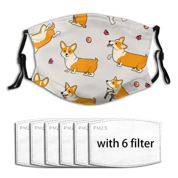 

Anti Dust Cute Dogs Breed Welsh Corgi Breathable PM2.5 Anti Dust Mask Unisex Activated Carbon Filter Mouth Bacteria Face Masks
