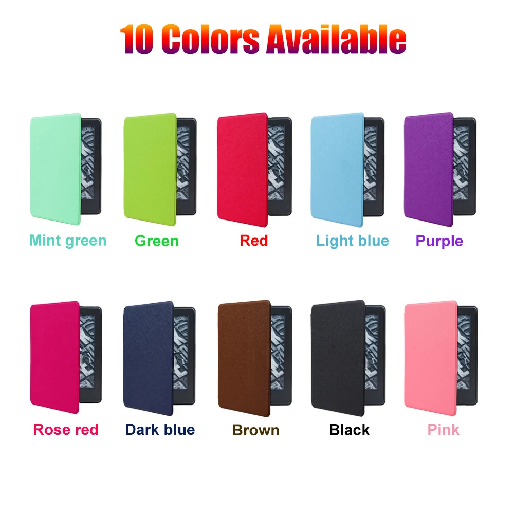 10 цветов ультра тонкий умный чехол, кожаный чехол, защитный чехол, Автоматический Режим сна/Пробуждение для выпущенных Amazon все-новые Kindle 10th Gen