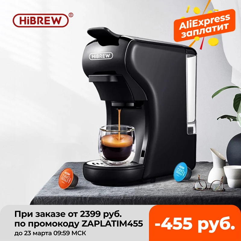 HiBREW 19 Bar 3 in 1 & 4 in 1 Multiple Capsule Espresso Coffee Machine, Pod Coffee Maker Dolce gusto Nespresso Powder H1