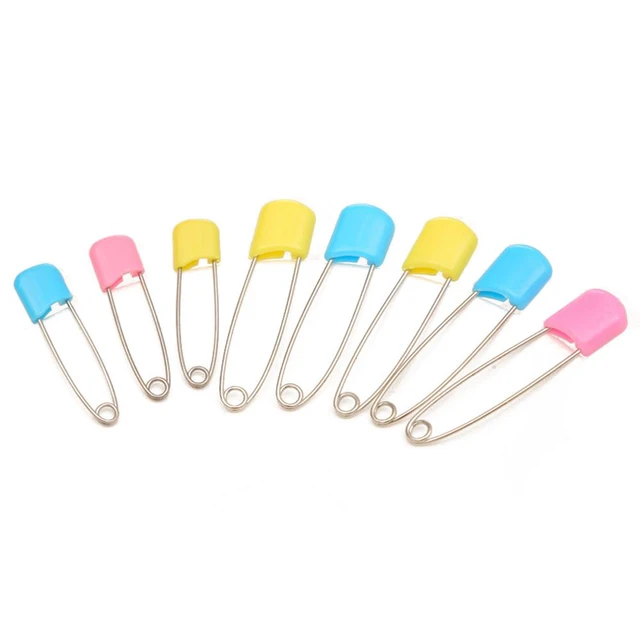 New 8PCS SET Baby Safety Pins Safety Cloth Stainless Steel Baby Bibs Apron  Diaper Safety Pins