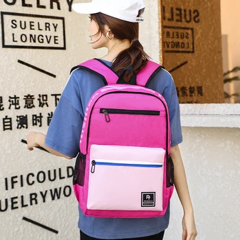 

Fashion Women Backpack New Nylon Waterproof Color Matching Ladies Travel Backpack Large Capacity Laptop Backpacks Student Bag