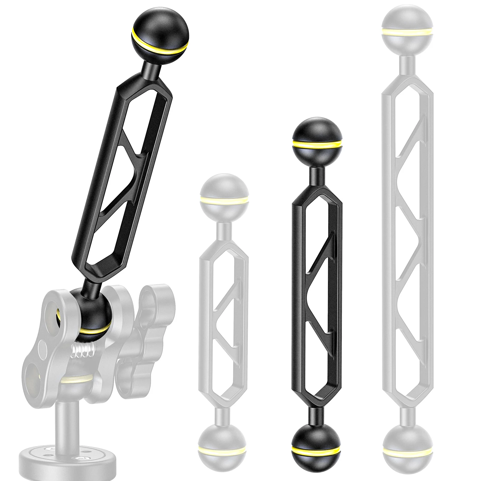 PULUZ 10.82 Inch 27.5cm Lengte 80mm Diameter Dual Balls Carbon Fiber Zwevende Arm Bal Diameter 25mm Drijfvermogen 800 G