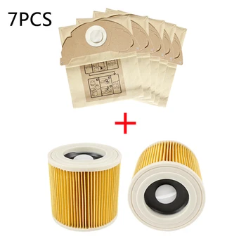 

7Pcs Filter Dust Bag Kit For Karcher WD2250 A2004 A2054 MV2 MV3 WD3 Vacuum Clean Replacement Filters For Karcher
