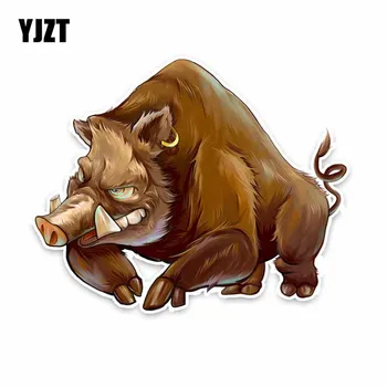 

YJZT 12CM*15CM Personality Animal Wild Boar PVC Car Sticker Decal Decor C29-0673
