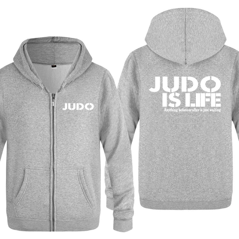 HUIY BAT Judo is Life креативные толстовки мужские мужская молния с капюшоном флисовые толстовки кардиганы - Цвет: HUIY BAT