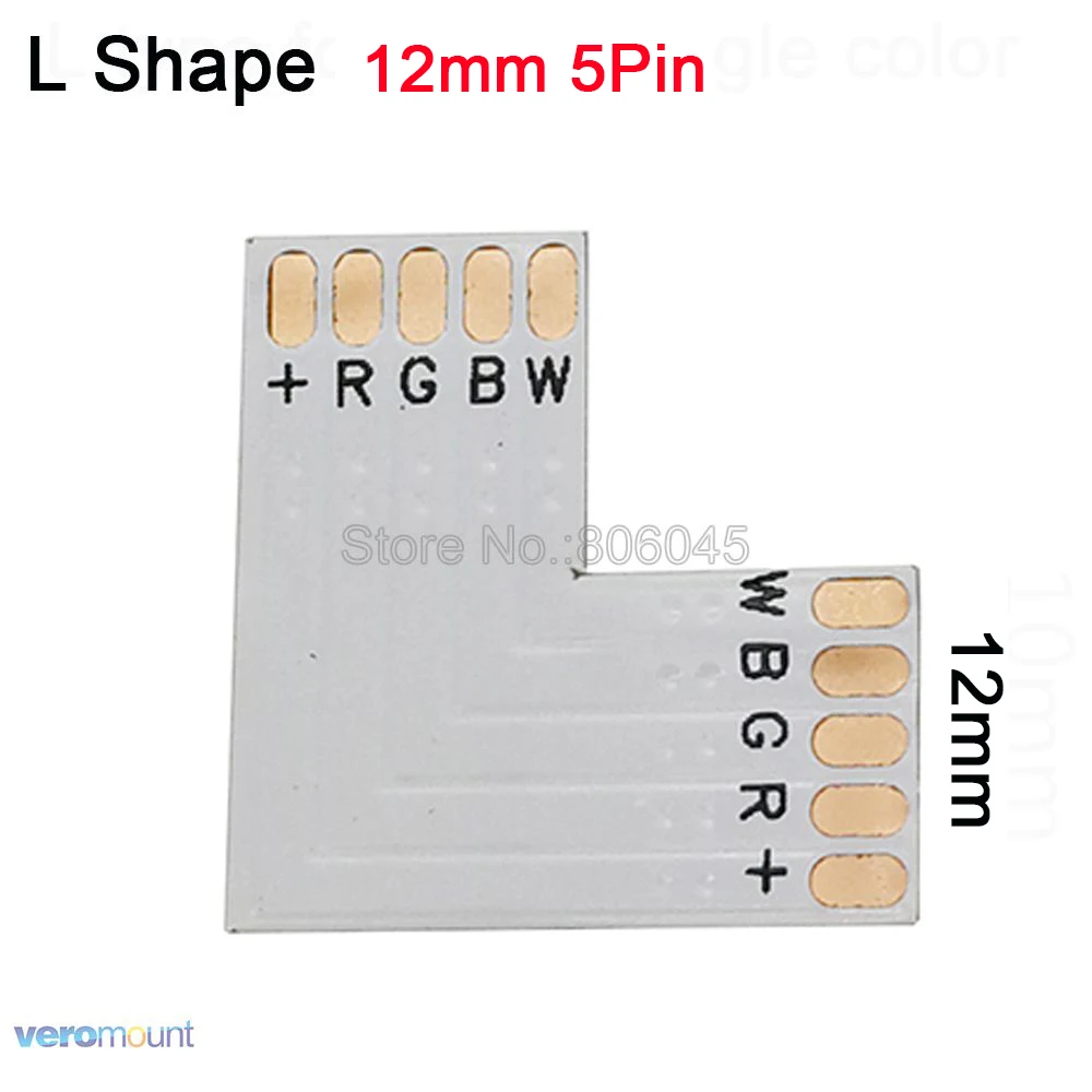 5 шт. L T X форма 8 мм 10 мм 12 мм 2pin 3pin 4pin 5pin 6pin Одноцветный CCT RGB RGBW RGB+ CCT светодиодный Светодиодная доска PCB разъем сплиттер - Цвет: 5pin 12mm L Shape