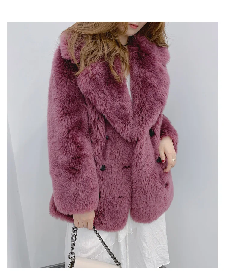 Модное зимнее женское теплое меховое пальто с натуральными гранулами из овечьей шерсти, женская меховая куртка, уличная одежда