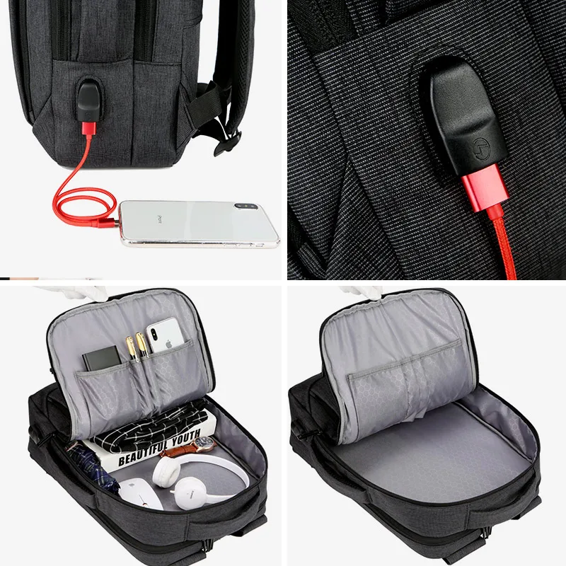 Мужской модный рюкзак для ноутбука многофункциональный Usb зарядка водонепроницаемые дорожные сумки для мужчин школьный Оксфорд повседневный рюкзак унисекс