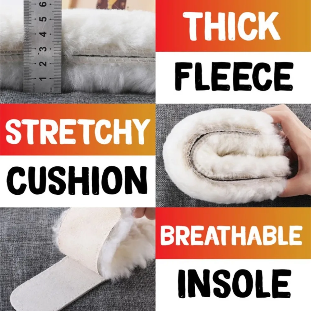 insoles for shoes Dishevelled Wool Warm Insole Cotton Snow Boots Sweat-Absorbent Warm wkladki do butow (3)