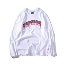 Autumn and Winter New Retro-lettered Printed Couple Long Sleeve T-shirt Round Collar Loose Men's and Women's Bottom Shirt TEE Autumn and Winter New Retro-lettered Printed Couple Long Sleeve T-shirt Round Collar Loose Men's and Women's Bottom Shirt TEE
