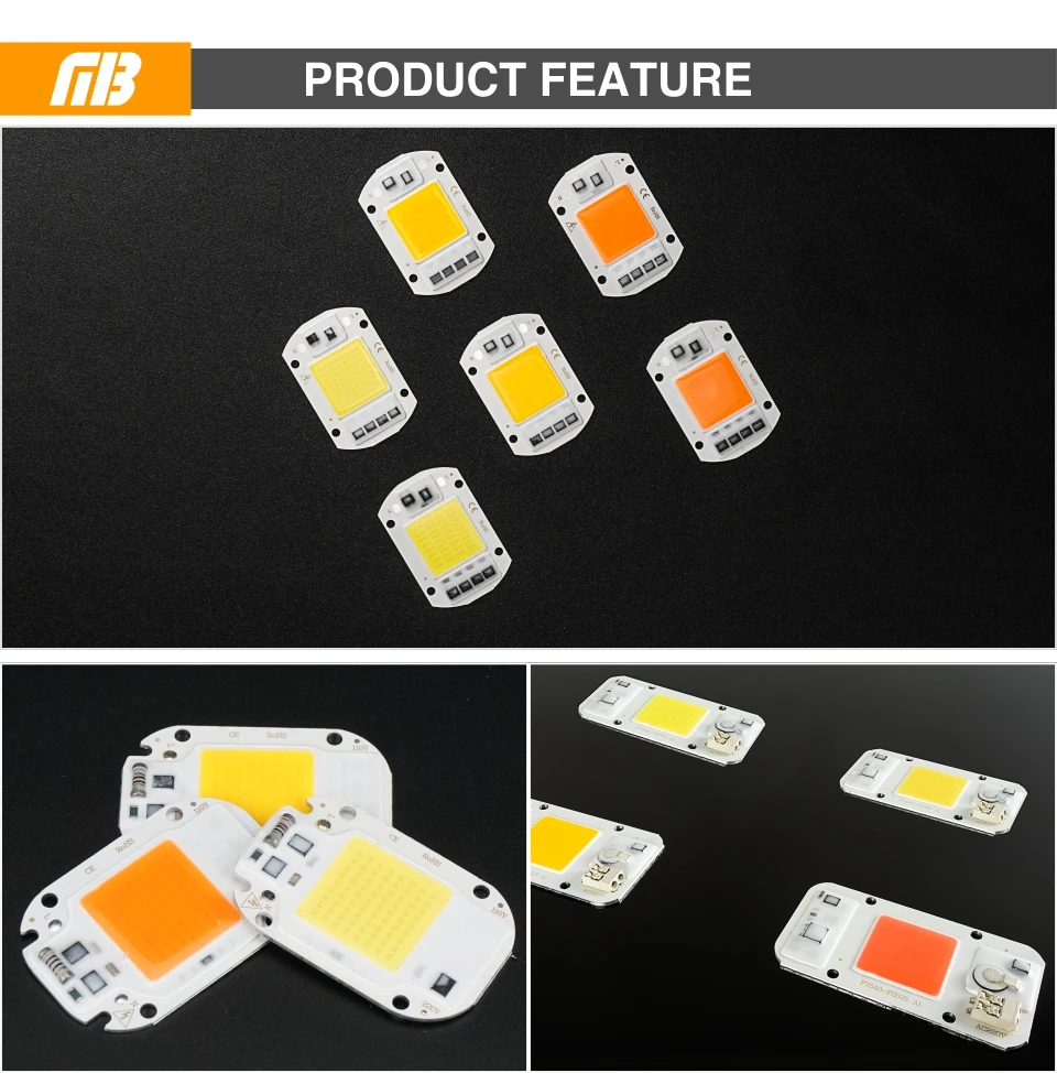 LAMPE DE CULTURE,F604050WCold White1 jeu de puces de croissance LED COB avec lentille, 220V