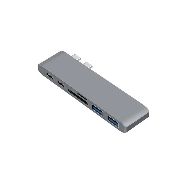USB 3,0 type-C концентратор к HDMI адаптер Thunderbolt 3 USB C концентратор с концентратором 3,0 TF OTG SD слот кардридера PD для MacBook Pro/Air - Цвет: Gray
