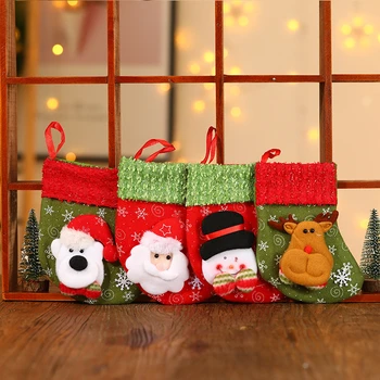

Santa Snowman Deer Christmas Stockings Socks Xmas Tree Pendants Hanging Ornament Candy Gift Bags New Year Party Decoration 63178