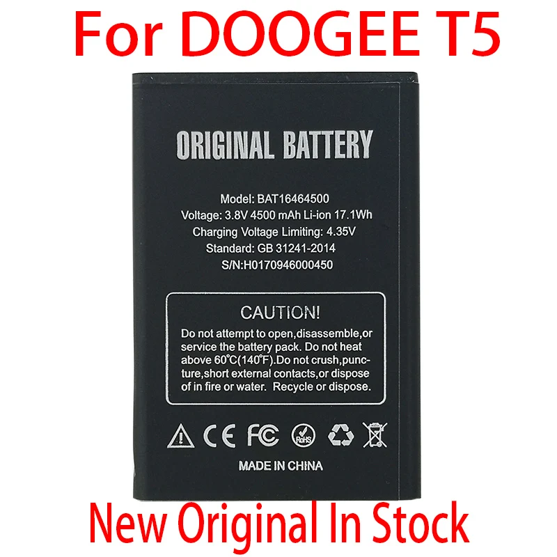 100% Original For DOOGEE T5 Lite BAT16464500 4500mAh In Stock NEW Battery Mobile Phone High quality+Tracking Number | Мобильные