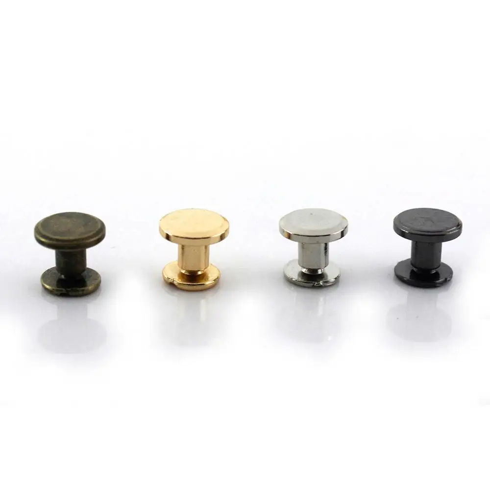 Tornillos de encuadernación de Metal de Chicago, remaches de tachuelas para álbum de fotos, calendario de escritorio, menú, cinturón Artesanal de cuero, sujetadores de billetera, 10 Uds.