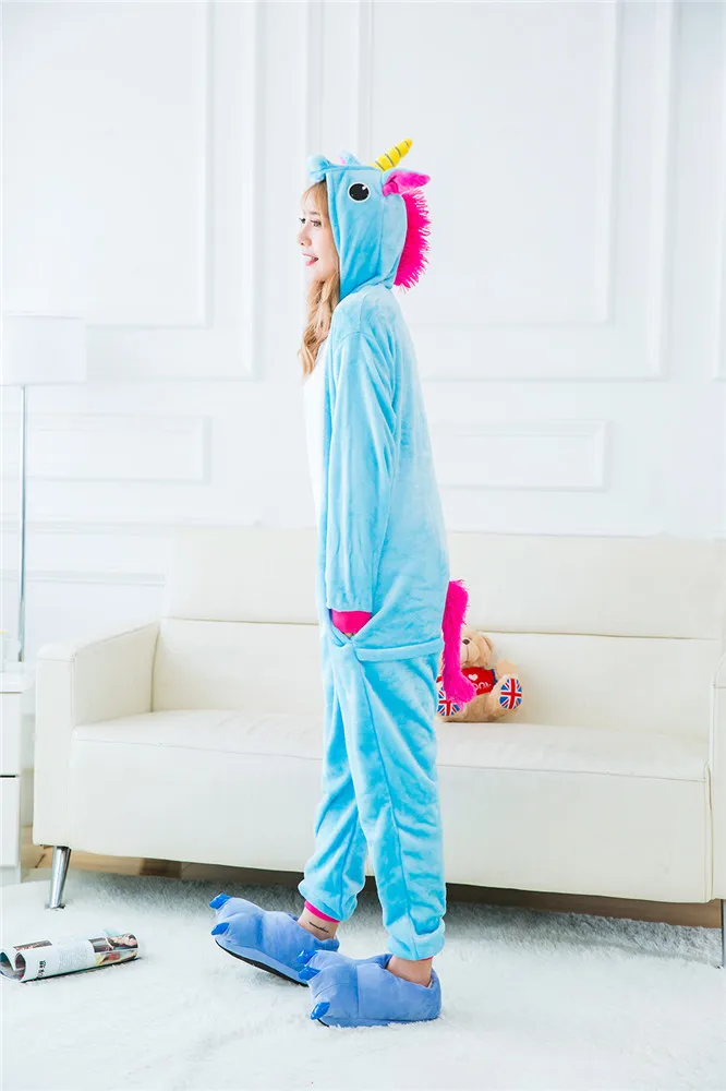 Единорог, Onesie, пижамы для взрослых, женские пижамы, пижама, единорог, зимняя одежда для сна, цельный комбинезон для взрослых