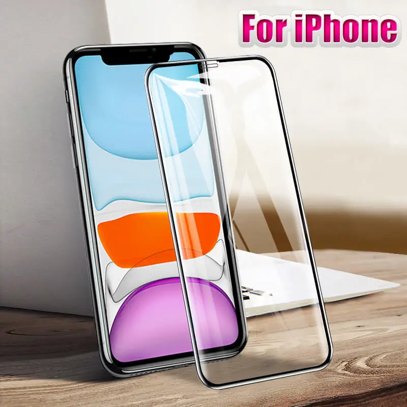 

Protective Glass on the For iPhone 11 Gorilla Glass Screen Protector 3D aiphone 11 Pro X Xs Max XR 10 Xi Safety Clear Film Armor