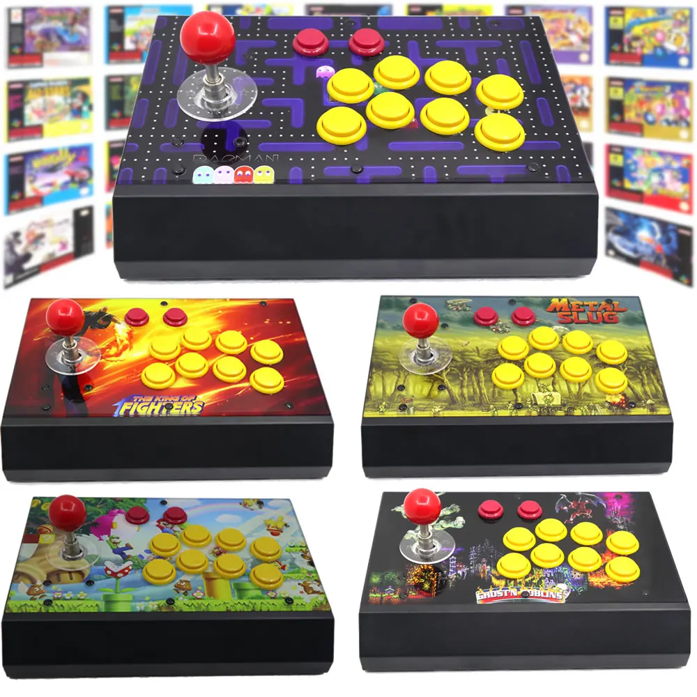RAC-S300 Raspberry Pi 3 Model B Retro Arcade Game Console Joystick Fighting Stick Metal Case Artwork Panel 128G