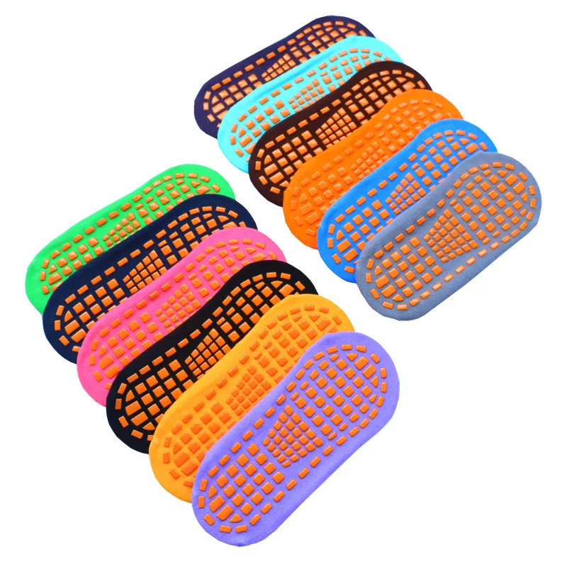 Trampoline socks adult child Home vacation socks anti-slip floor women cotton yoga Foot massage yoga socks 6 Pairs pack