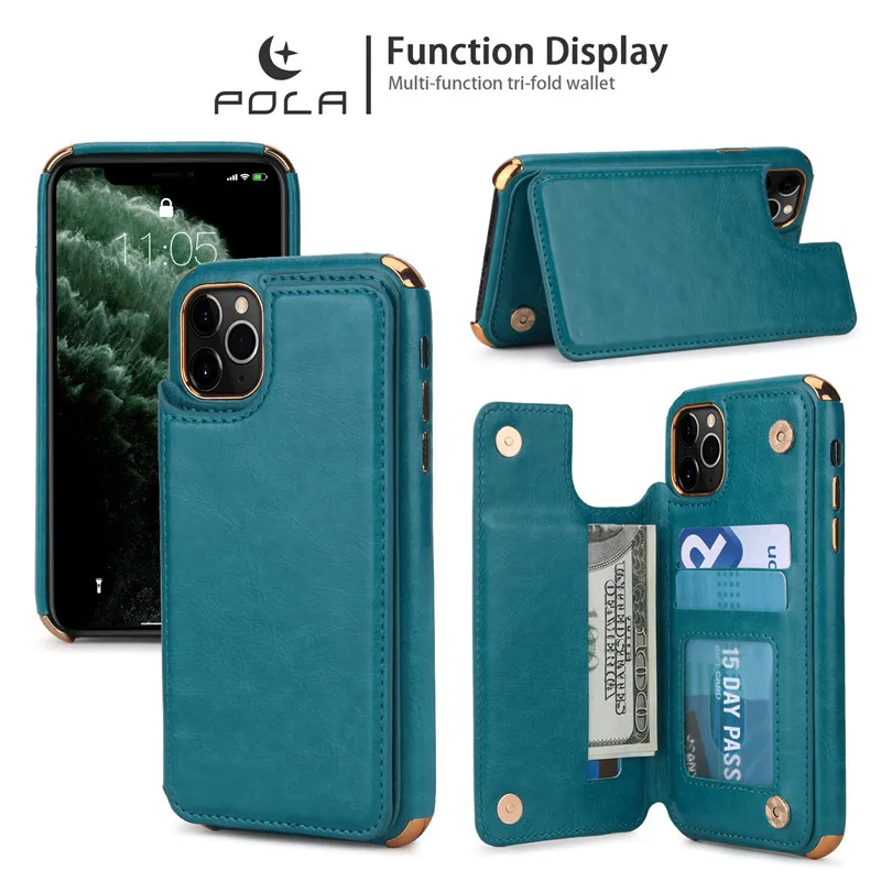 Роскошный кожаный чехол в стиле ретро для iPhone 11 Pro Max, держатель для карт, чехол для iPhone XS Max XR X 8 7 6 6S Plus, чехол для телефона s Coque