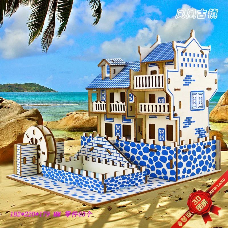 

Laser Cutting Retro Architecture Phoenix Ancient Town 3D Model Wooden Puzzle Model Holland Windmill Educational Toy