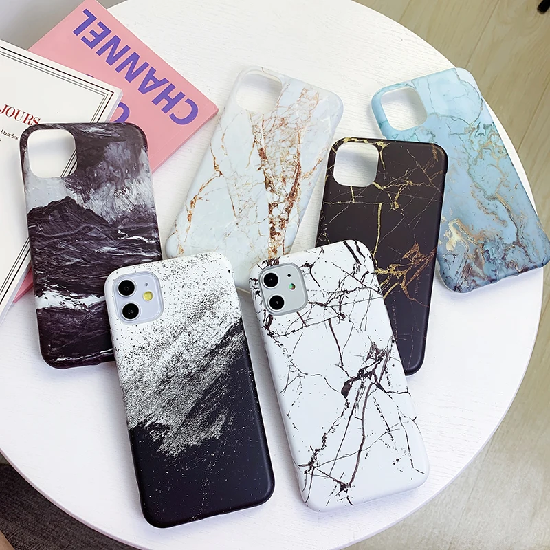 Чехлы для телефонов iPhone 6 6s 7 8 Plus, Роскошный Матовый гранитный камень, мраморная текстура, мягкий чехол для iPhone 11 Pro X XS Max XR, оболочка