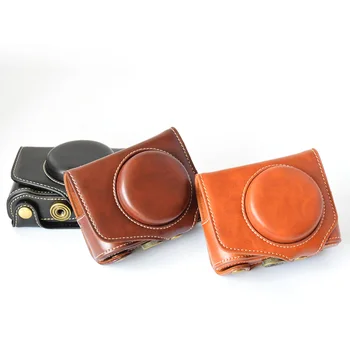 

Unti-Scratch Leather Case For Canon Powershot G7X Mark 2 G7X II G7XII Digital Camera Camera PU Leather Cover Bag + strap