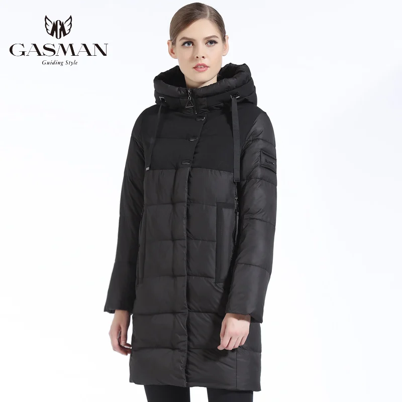 GASMAN 2019 Зимняя Длинная Теплая Женская Куртка свободного покроя Модный Зимний