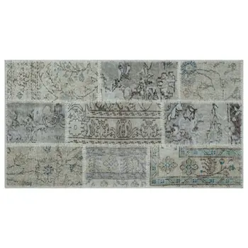 

Handmade Beige Vintage Overdyed Patchwork Area Rug 080x150 Cm-2'7''X4'11''