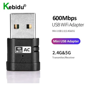 

Kebidu USB Ethernet WiFi Dongle Mini 2.4G 5G USB Wifi Adapter 600Mbps 5Ghz Lan PC Antena Wi Fi Receiver For Computer PC Laptop