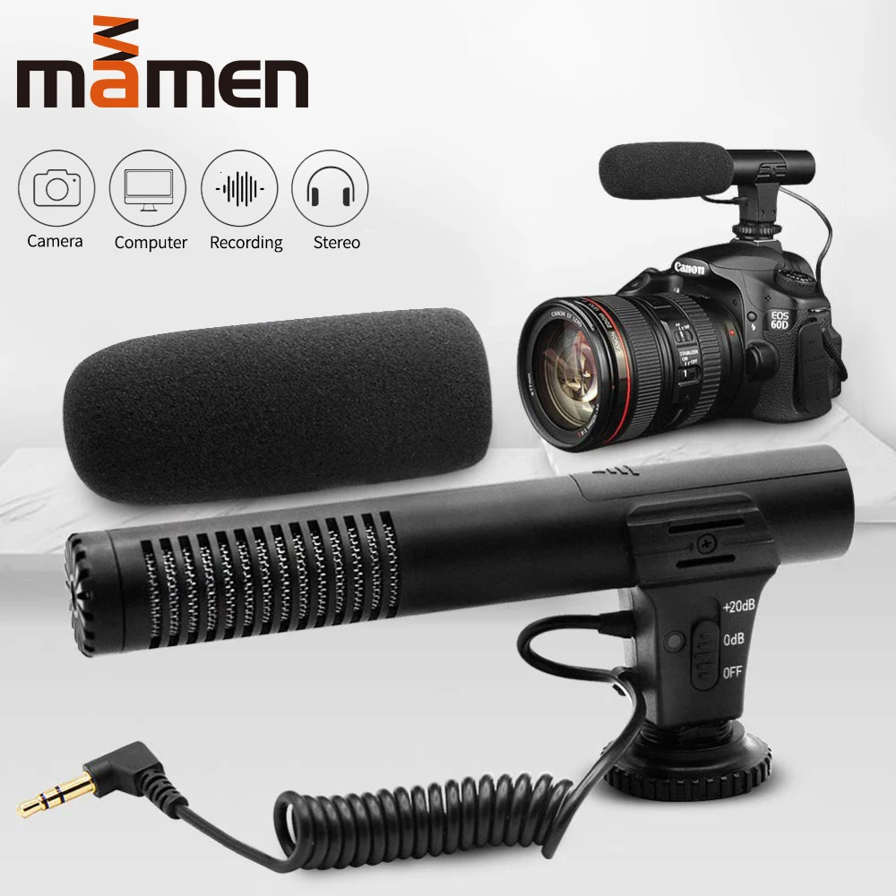 

Mic-05 3.5mm Audio Plug Hypercardioid Recording Microphone For Camera DSLR Video Cell Phone Computer Camcorder VLOG Microphone