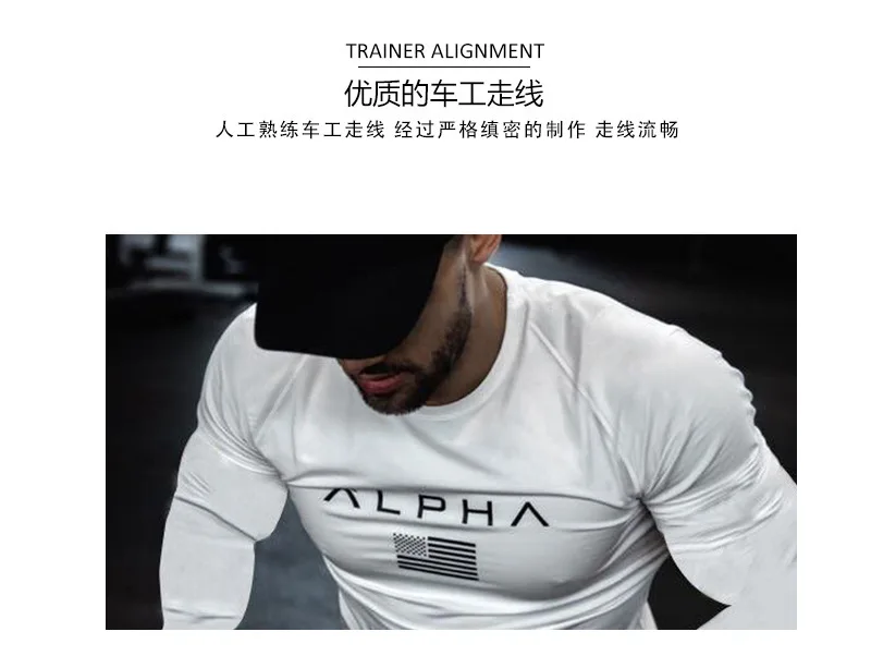 Muscle Brother, Осенние новые продукты, спортивные, для бега, фитнеса, с длинным рукавом, мужские, тянущиеся, хлопковые, облегающие, тренировочные Топы