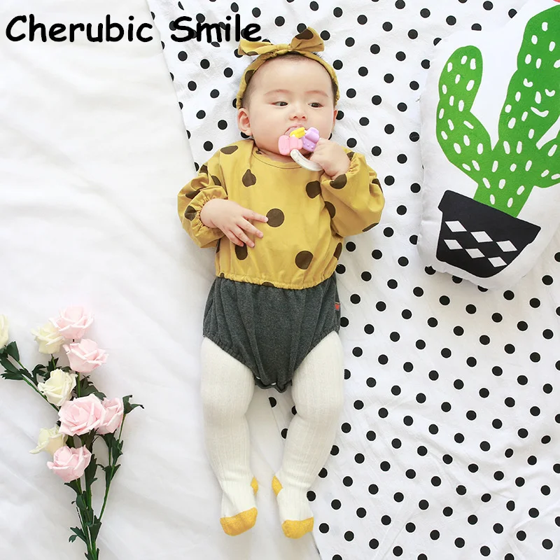 Одежда для новорожденных девочек модный треугольный комбинезон в горошек