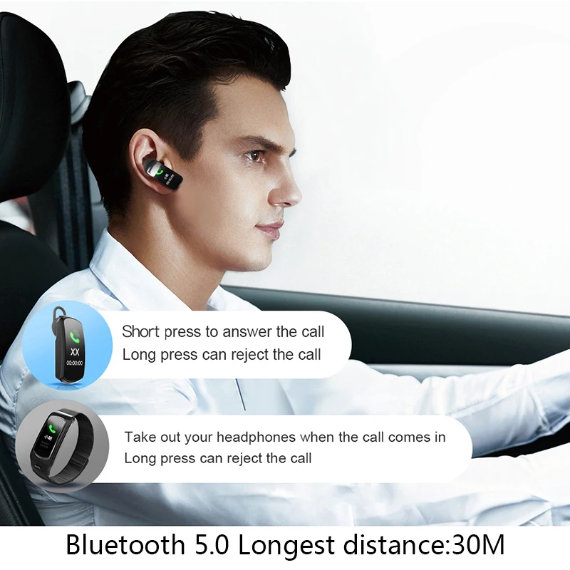 M5 Bluetooth наушники, умный Браслет, беспроводная гарнитура, монитор сердечного ритма, кровяное давление, фитнес-трекер, умные часы