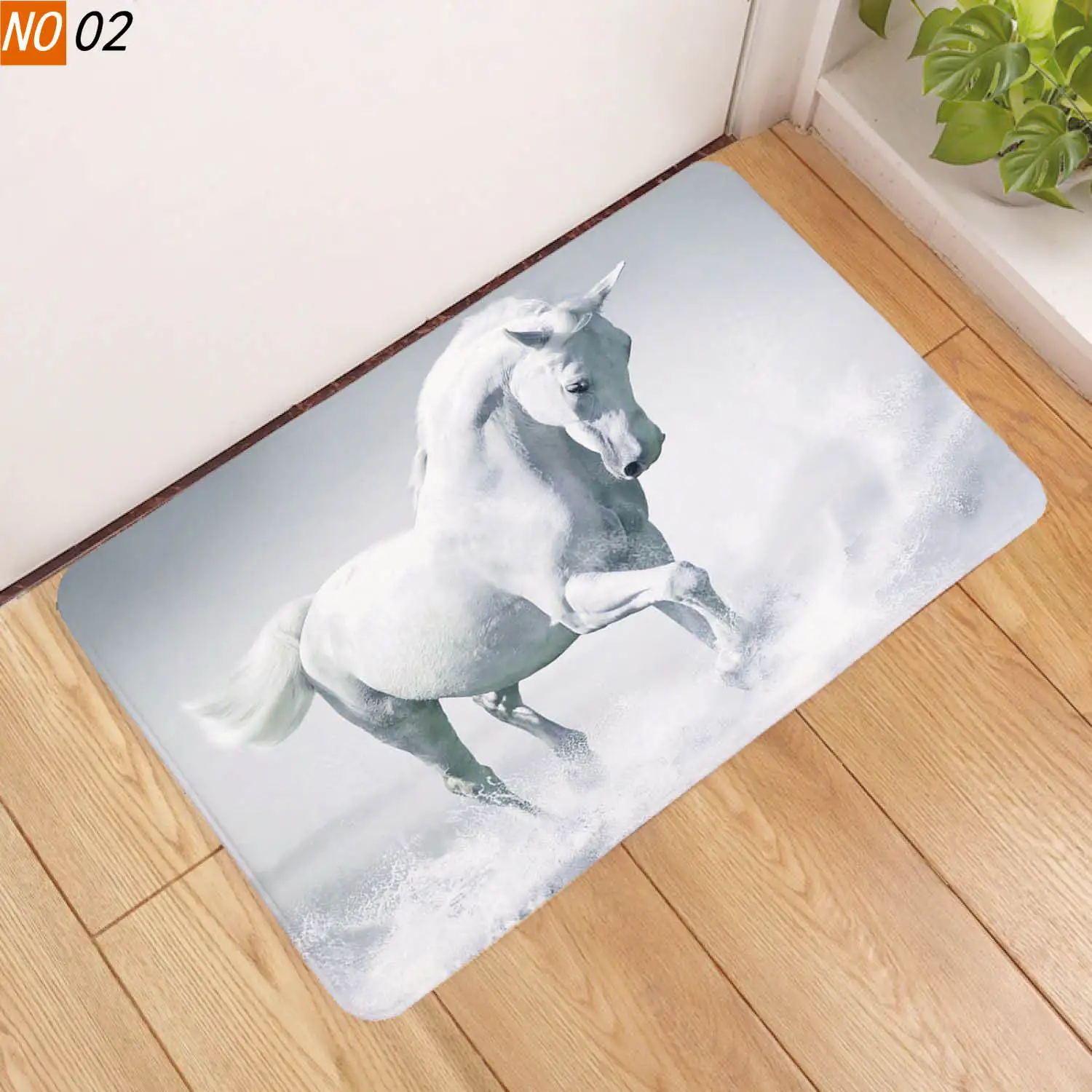 Sholisa Нескользящие тапочки для ванной коврик 3D с принтом лошадь водопоглощение Ванная Комната ковров Гостиная дверь туалета